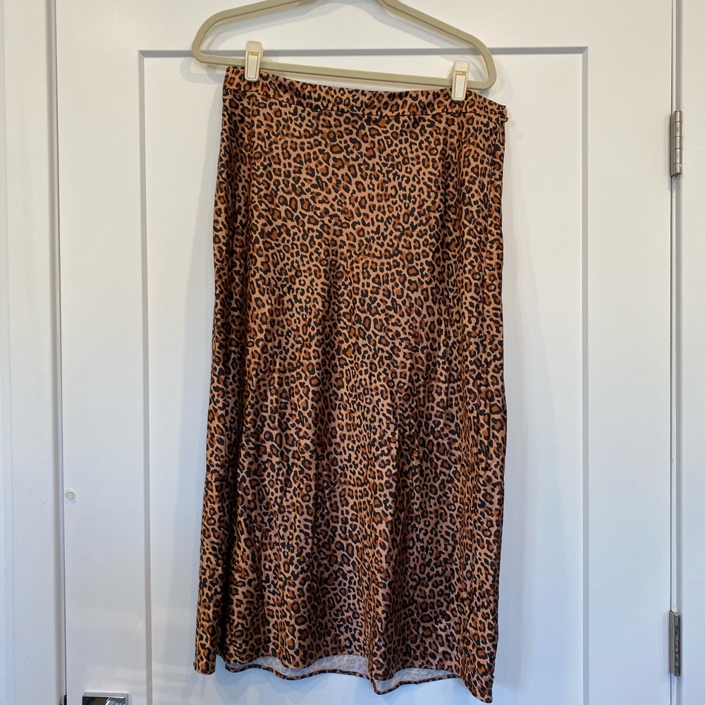 Something Navy Animal Midi Skirt